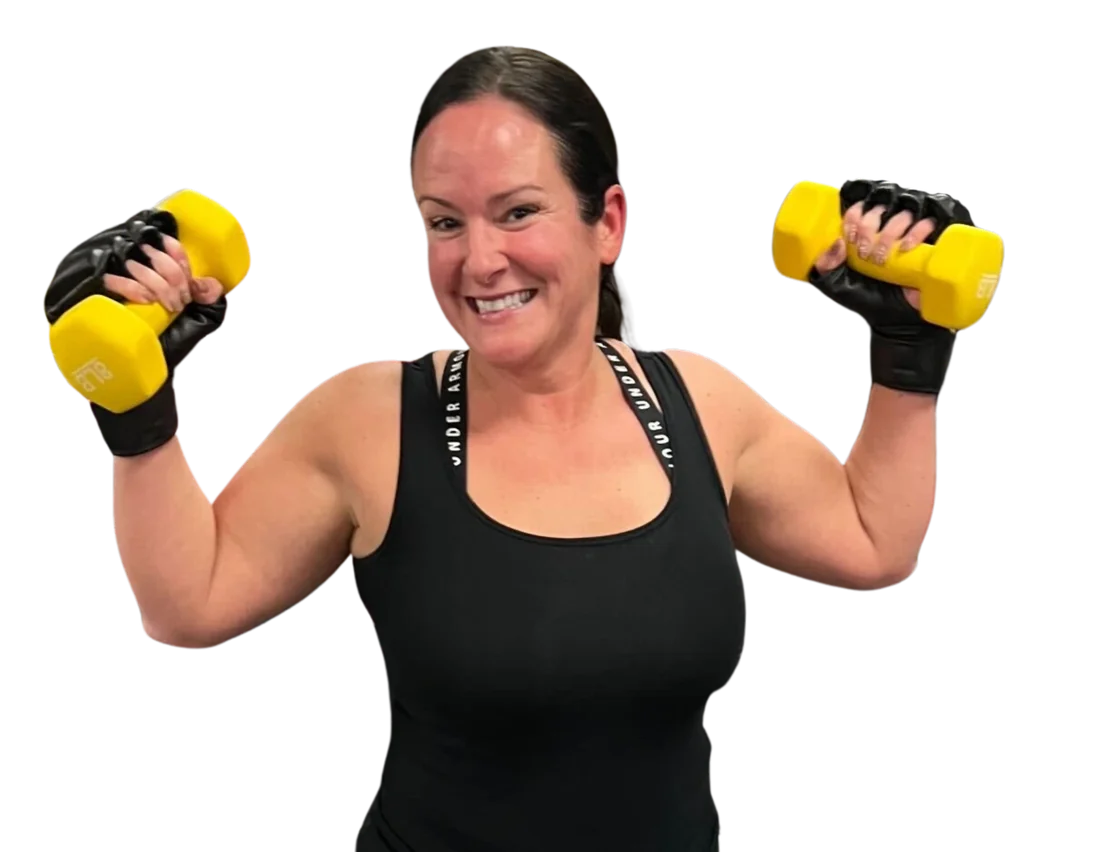 A Cranston Fitness member training with dumbbells